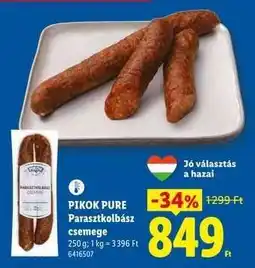 Lidl PIKOK PURE Parasztkolbász csemege ajánlat