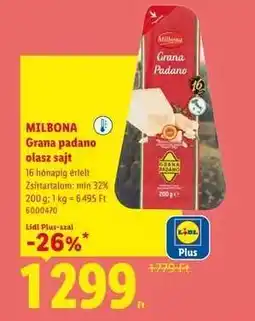 Lidl Milbona Grana Padano olasz sajt ajánlat