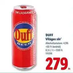 Lidl DUFF ajánlat