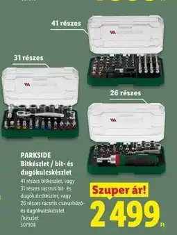 Lidl PARKSIDE Bitkészlet / bit- és dugókulcskészlet ajánlat