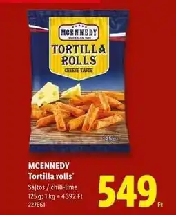Lidl MCENNEDY Tortilla rolls ajánlat