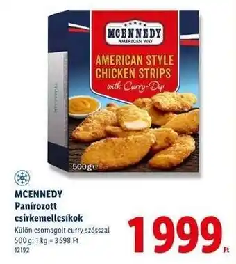 Lidl MCENNEDY Panírozott csirkemellcsíkok ajánlat