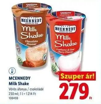 Lidl MCENNEDY Milk shake ajánlat