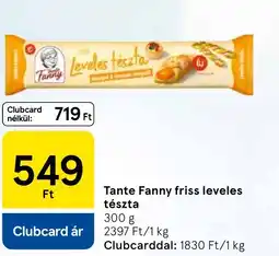Tesco Tante Fanny friss leveles tészta ajánlat