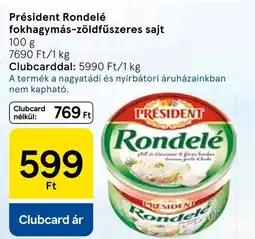 Tesco Président Rondelé fokhagymás-zöldfűszeres sajt ajánlat