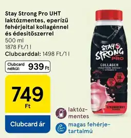 Tesco Stay Strong Pro UHT laktózmentes, eperízű fehérjeital ajánlat