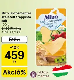 Tesco Mizo laktózmentes szeletelt trappista sajt ajánlat