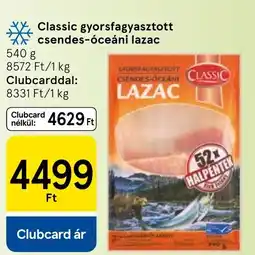Tesco Classic gyorsfagyasztott csendes-óceáni lazac ajánlat