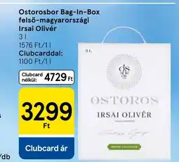 Tesco Ostorosbor Bag-In-Box felső-magyarországi Irsai Olivér ajánlat