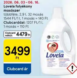 Tesco Lovela folyékony mosószer ajánlat
