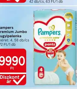 Tesco Pampers Premium Jumbo bugyipelenka ajánlat