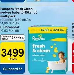 Tesco Pampers Fresh Clean nedves baba törlőkendő multipack ajánlat
