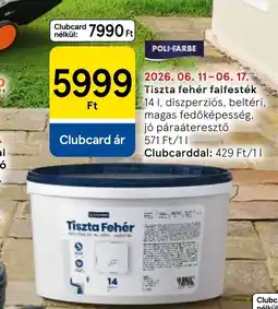 Tesco Poli-Farbe Tiszta fehér falfesték ajánlat