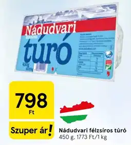 Tesco Nádudvari félzsíros túró ajánlat