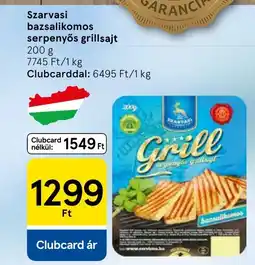 Tesco Szarvasi bazsalikomos serpenyős grillsajt ajánlat