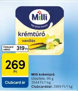 Tesco Milli krémtúró ajánlat