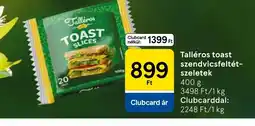 Tesco Talléros toast szendvicsfeltét-szeletek ajánlat