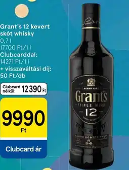 Tesco Grants 12 kevert skót whisky ajánlat