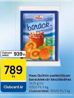 Tesco Haas Quittin zselésítőszer baracklekvár készítéséhez ajánlat