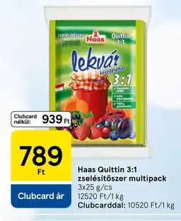 Tesco Haas Quittin 3:1 zselésítőszer multipack ajánlat
