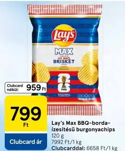 Tesco Lays Max BBQ-borda-ízesítésű burgonyachips ajánlat