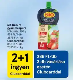 Tesco Sió Natura gyümölcspüré ajánlat