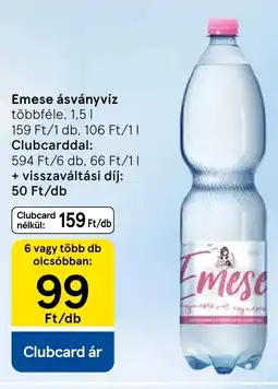 Tesco Emese ásványvíz ajánlat