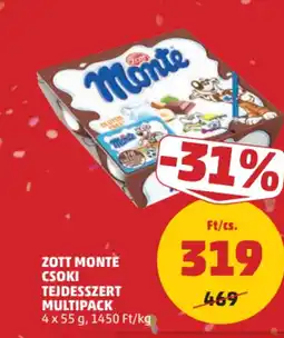 PENNY Zott Monte csoki tejdesszert multipack ajánlat