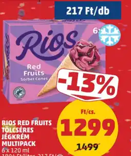 PENNY Rios Red Fruits tölcséres jégkrém multipack ajánlat