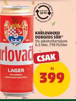 PENNY Karlovacko dobozos sör ajánlat