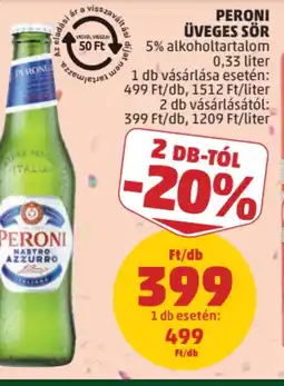 PENNY Peroni üveges sör ajánlat