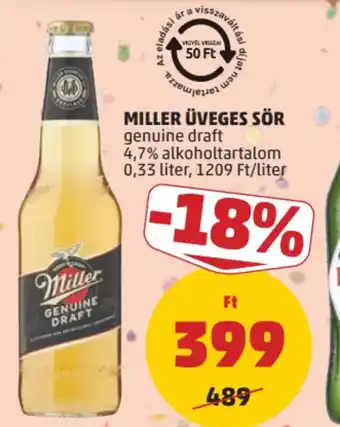 Miller üveges sör