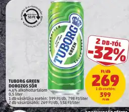 PENNY Tuborg Green dobozos sör ajánlat
