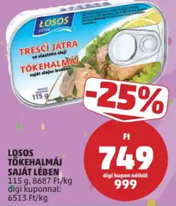PENNY Losos tőkehalmáj saját lében ajánlat