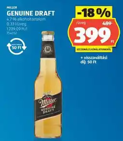 ALDI Miller Genuine Draft ajánlat