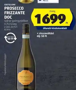 ALDI Costellore Prosecco Frizzante DOC ajánlat