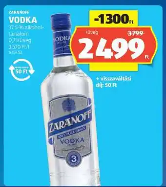 ALDI Zaranoff Vodka ajánlat