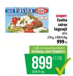 Coop Favita zsíros lágysajt ajánlat