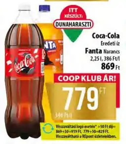 Coop Coca-Cola Eredeti íz / Fanta Narancs ajánlat