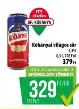 Coop KŐBÁNYAI Világos sör ajánlat