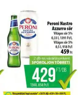 Coop Peroni Nastro Azzurro sör ajánlat