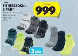 ALDI CRANE Fitnesz zokni, 3 pár ajánlat