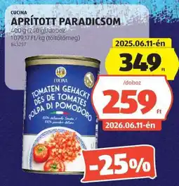 ALDI Cucina Aprított Paradicsom ajánlat