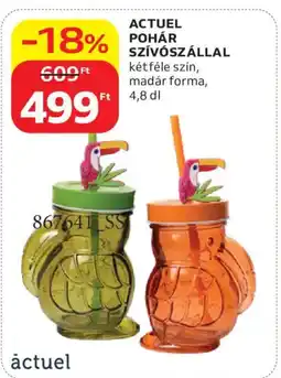 Auchan Actuel pohár szívószállal ajánlat