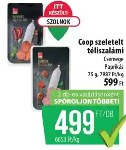 Coop Coop szeletelt téliszalámi ajánlat