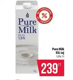 Coop Pure Milk esl tej ajánlat