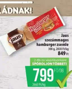 Coop Jaus szezámmagos hamburger zsemle ajánlat