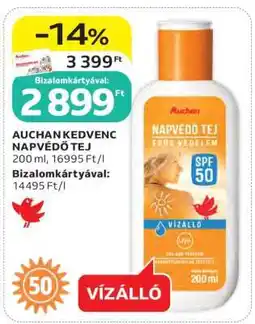 Auchan AUCHAN KEDVENC NAPVÉDŐ TEJ ajánlat
