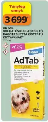 Auchan ADTAB BOLHA- ÉS KULLANCSIRTÓ RÁGÓTABLETTA KISTESTŰ KUTYÁKNAK ajánlat