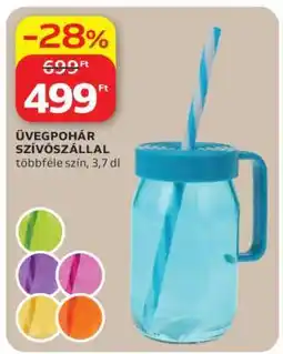 Auchan Üveg pohár szívószállal ajánlat